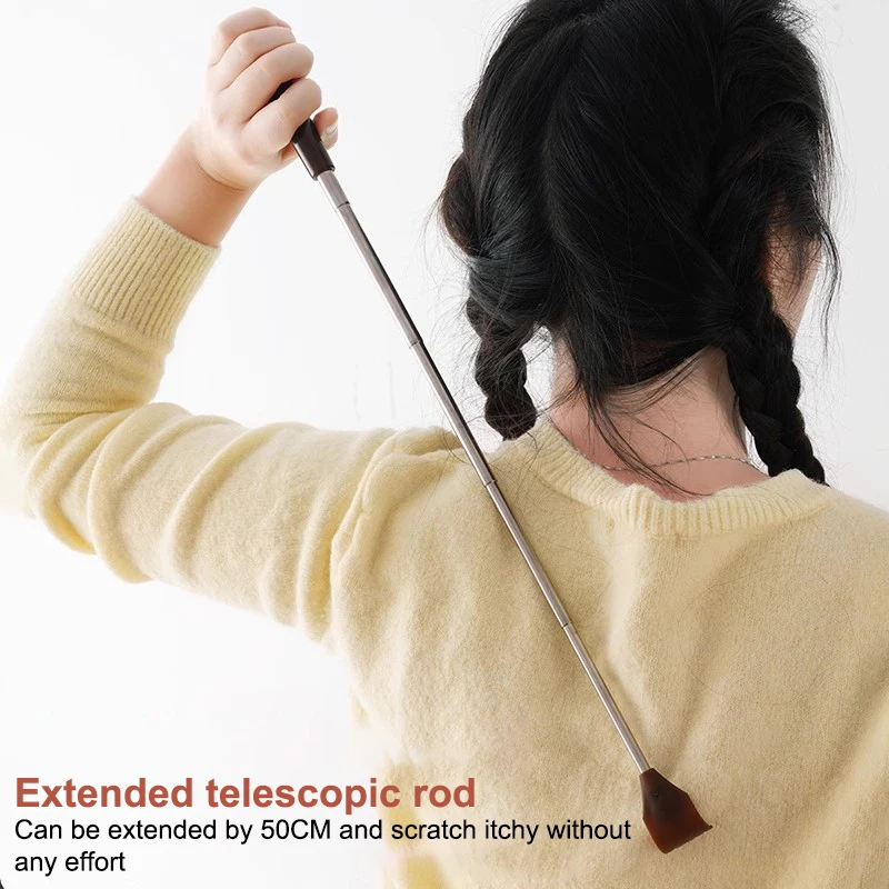 1PC Stainless Steel Plastic Back Scratcher Telescopic Extendable With Magnet Ergonomic Lightweight For Body Massage