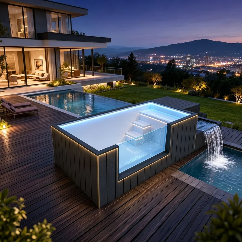 Container Pool Built-In Pool Compact Embedded Container Swimming Space Small Villa Courtyard Private Daily Swimming Facility