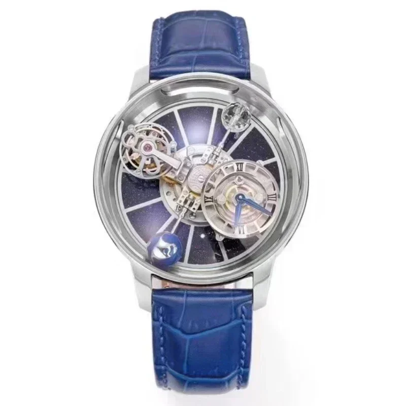 Limited Edition Tourbillon Full Sky Star Celestial relógio mecânico, totalmente automático à prova d'água, relógio jacob