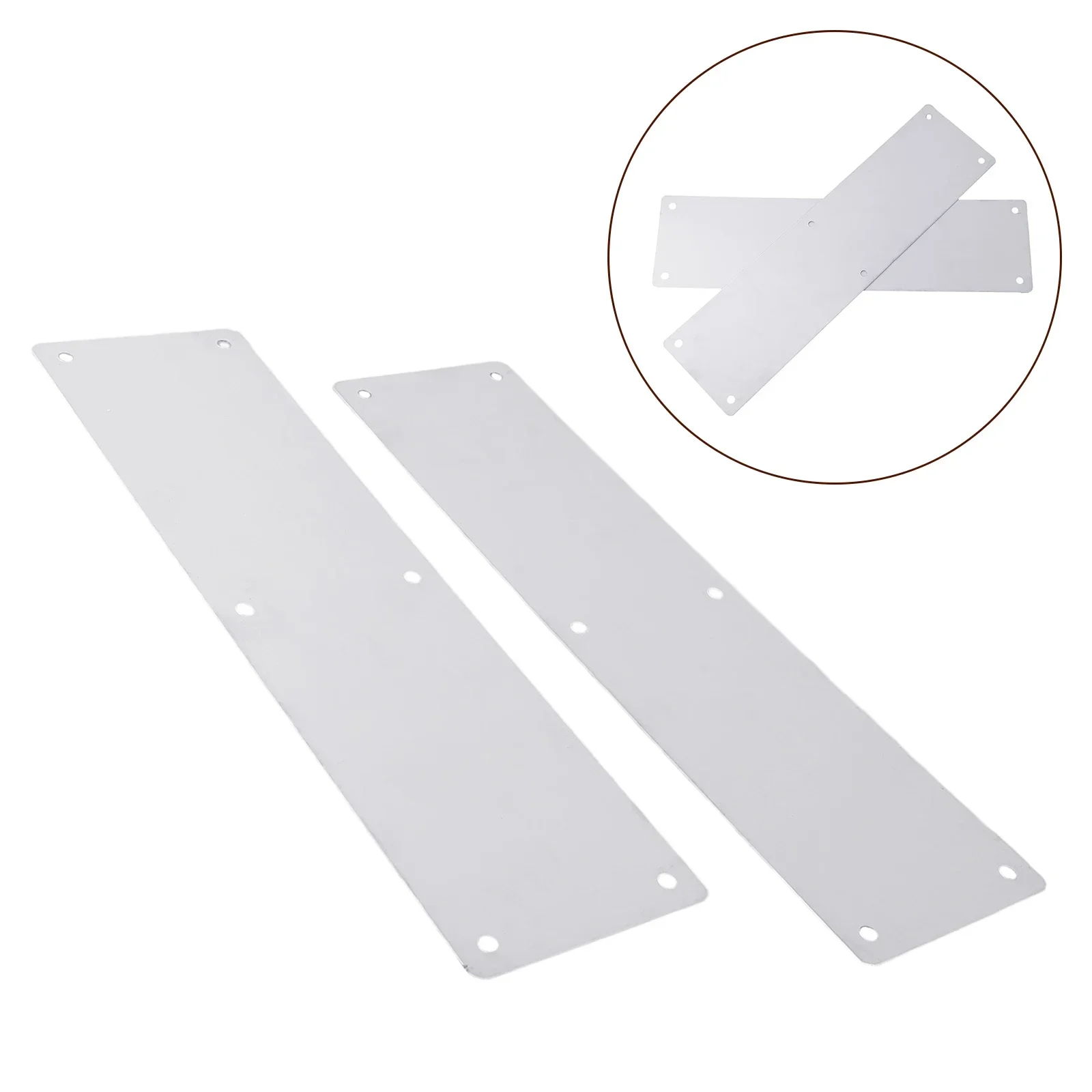 Door Push Plate Kick Plate Internal Or External Door Protection 2pcs 80*300 Stainless Steel Wordless Plate Without Handle