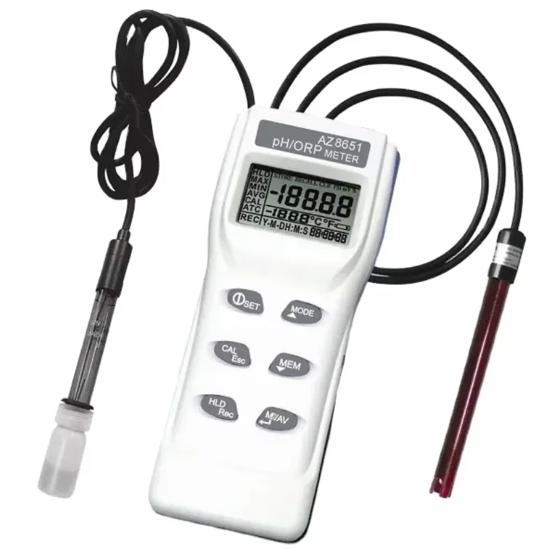 AZ8651 Handheld ORP Redox Potential Meter Industrial PH Water Quality Tester Plastic Housing Support ODM Customization