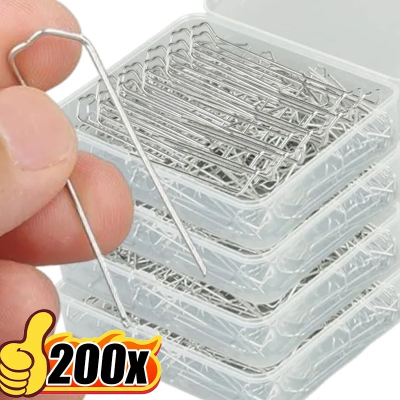 Heavy-duty Fence Tubing Stakes Sod Pins M-type Garden Staples Galvanized Landscape Spike for Holding Lawns Barrier Ground Nails
