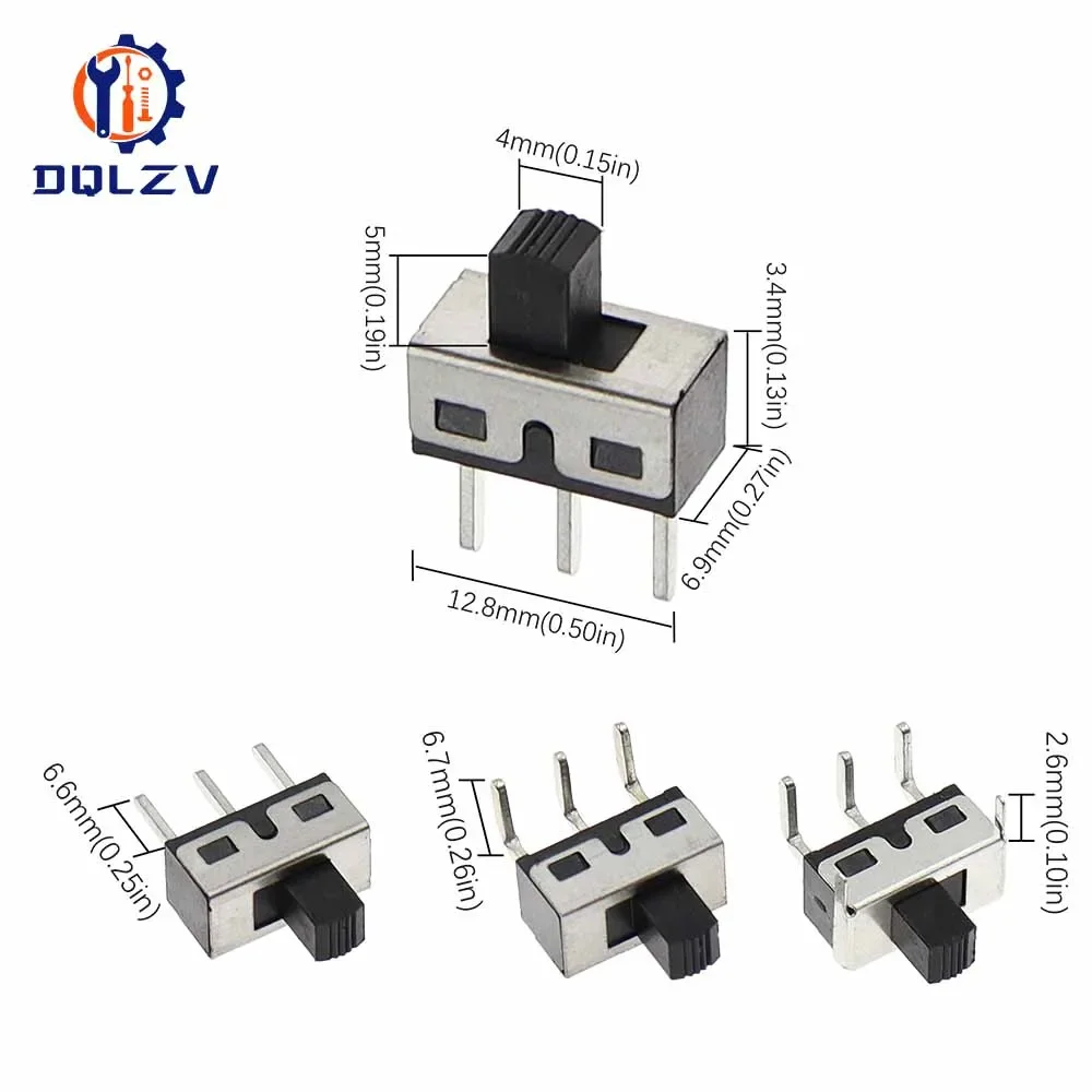 SS12D10 SS12D06 Toggle Switch Straight / Right Angle 3 Pin 1P2T Handle High Slide Toggle Switches