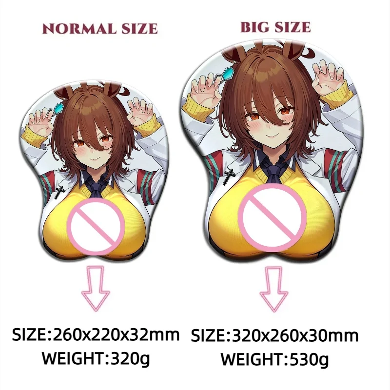 Anime Agnes Achyon Oppai MousePad Wrist Support;3D Gaming Mouse Pad with Wrist Rest Boob Desk Mats