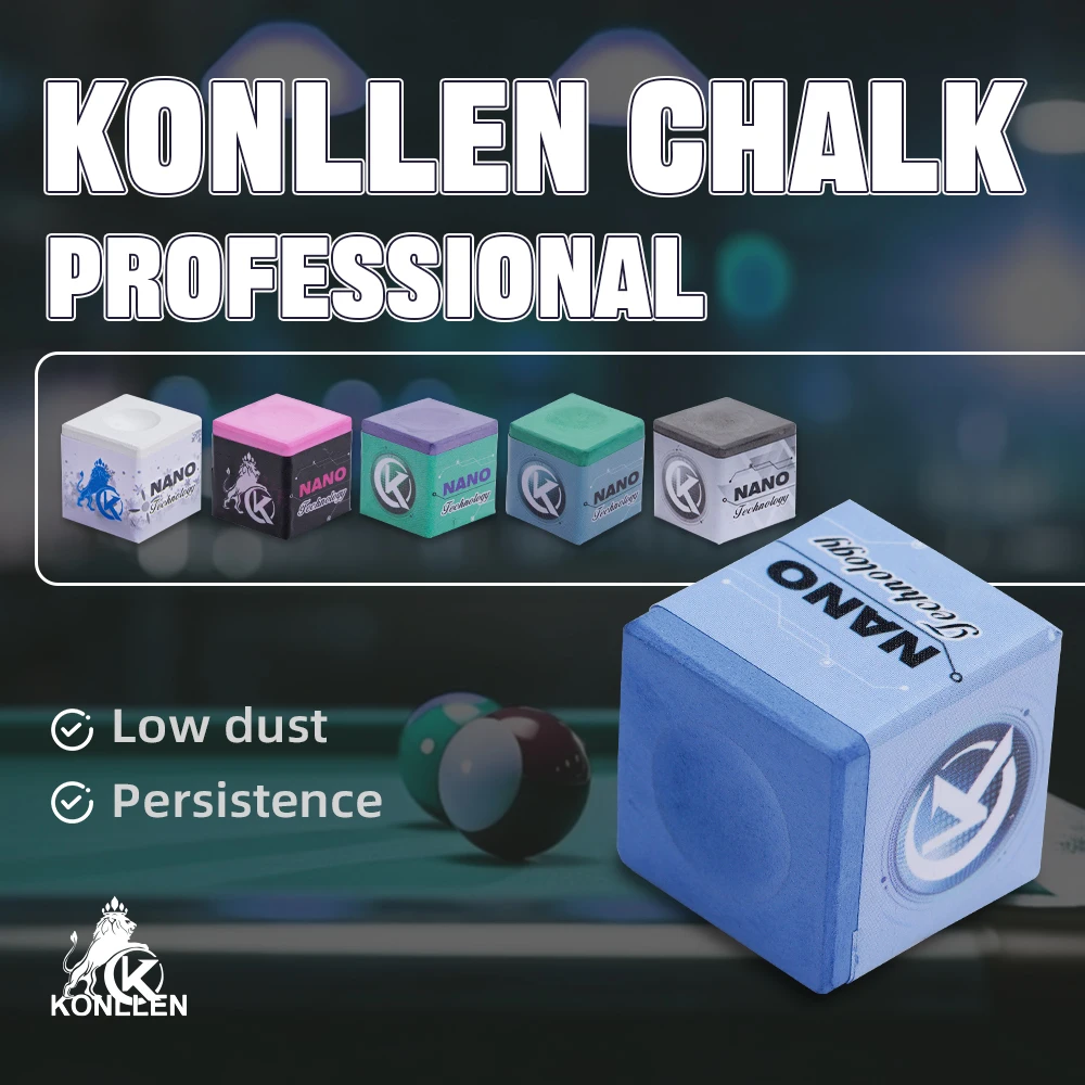 KONLLEN Billiards Chalks Grip Power Adhesion Solidity Pool Cue Chalk Snooker Chalk Black Chalk Nano Technology Material Chalk