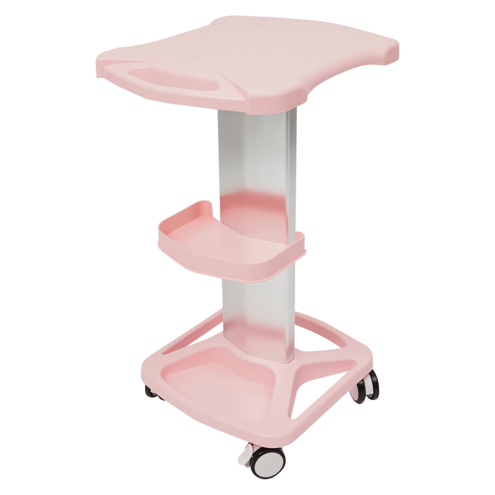 Розовая тележка для салона красоты, АБС-пластик и алюминиевый сплав, передвижное вертикальное достаточное пространство для салонов красоты, парикмахерской, салона здоровья