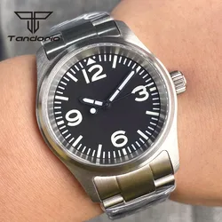 Tandorio 36mm Pilot Stainless Steel 200m Men Dive Luminous Automatic Watch NH35A PT5000 Movement Sapphire Glass Screw Crown