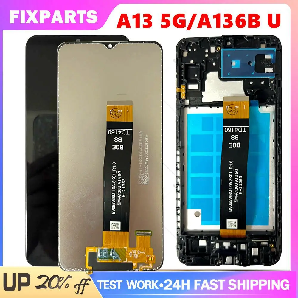 

6.5'' A13 5G Lcd Display For Samsung Galaxy A13 5G A136 A136B A136U Lcd Display Touch Screen Digitizer with Frame Replacement