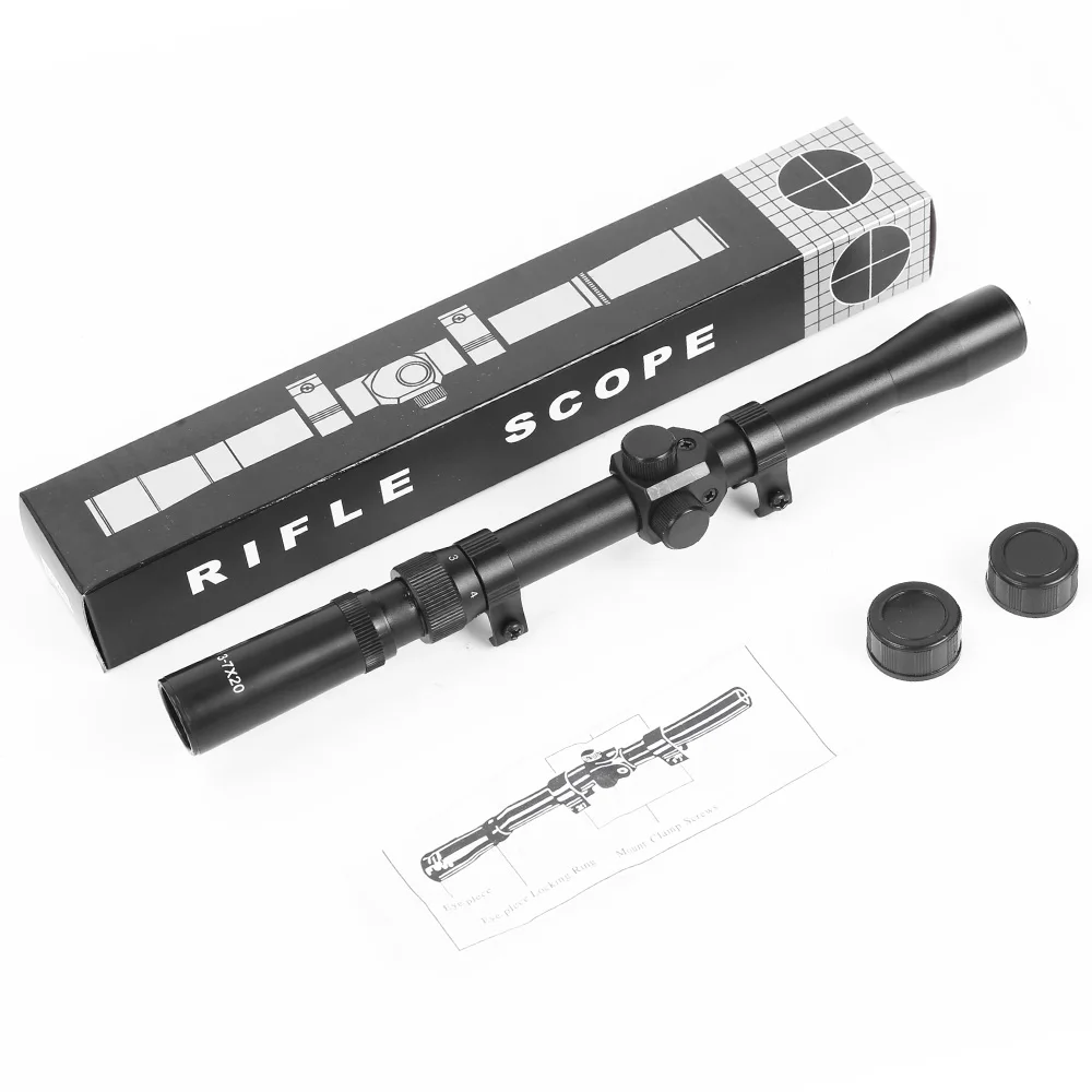 Mira telescópica de caza táctica, mira telescópica óptica de 3 a 7x28, 4x20, accesorios de Airsoft para riel de 11mm