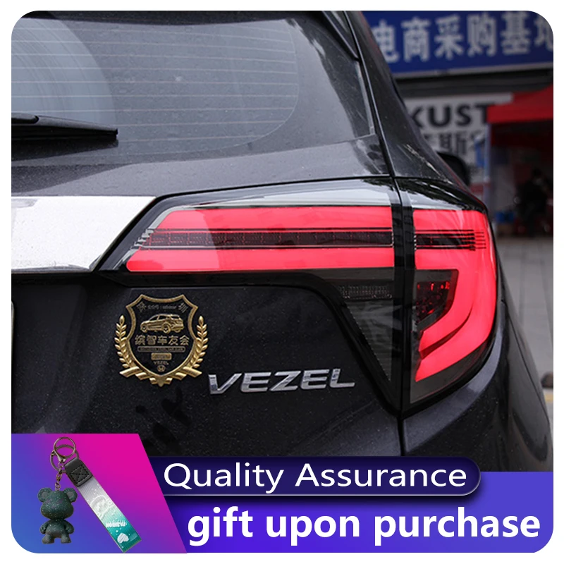 

Автомобильный фонарь для Honda Vezel 2015-2018, задний фонарь DRL, стоп-сигнал HRV HR-V, обновленный динамический светодиодный задний фонарь, задние аксессуары