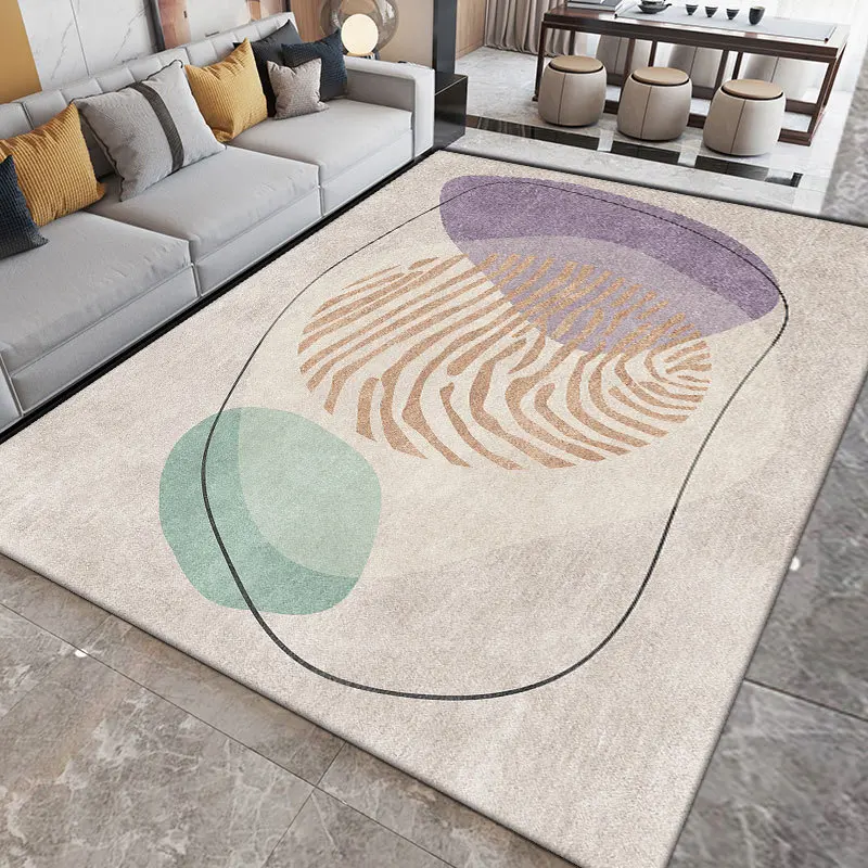 VIKAMA Living Room Carpet Ins Scandinavian Style Coffee Table Mat Household Full Wash-Free Teenage Girl Bedroom Bedside Rug