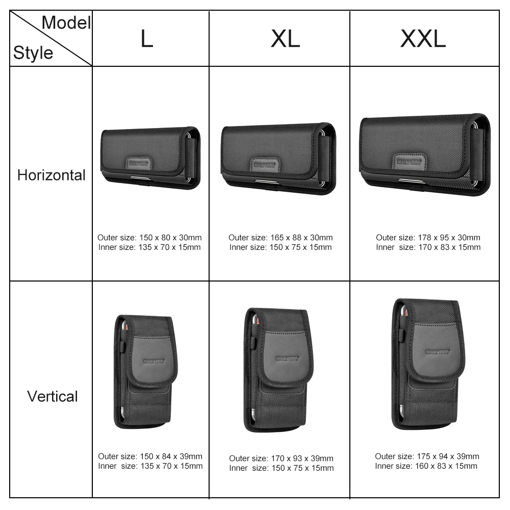 Allgemeine 4,7-6,8 zoll Telefon Nylon Tasche Multifunktions Handy Gürtel Clip Tragen Holster Fall Taille Tasche Für iPhone, Samsung – Detail 1