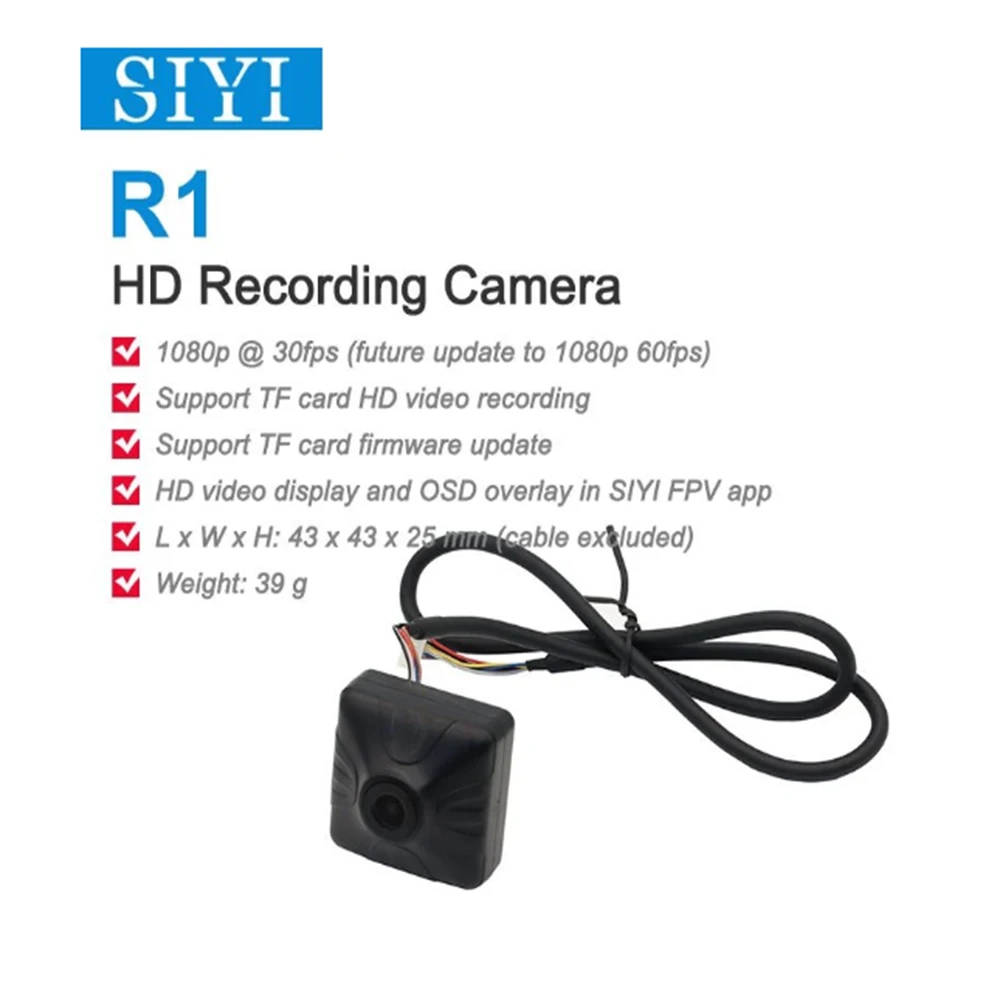 SIYI R1 Recording Camera 1080p 30fps Fixed Focus Ethernet Port IP Camera Compatible with HM30 MK15 MK15E Air Unit