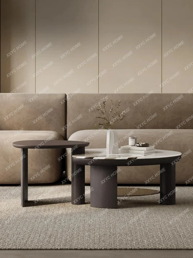 XX L Minimalist Tea Table Combination Small Apartment Art Special-Shaped Solid Wood Marble