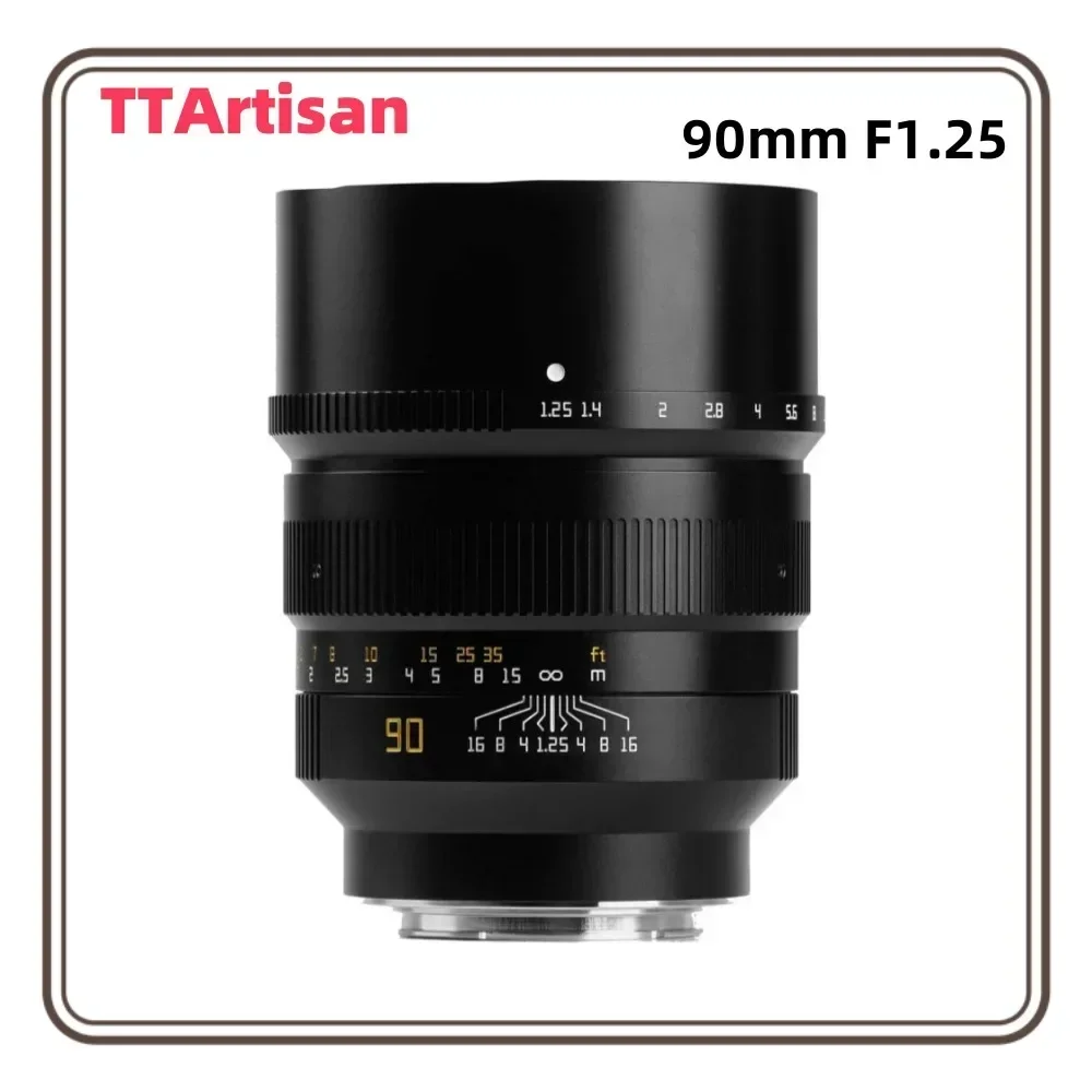 TTArtisan 90 mm F1.25 Lente principal de gran apertura de fotograma completo para cámara Fujifilm GFX Sony E Mount