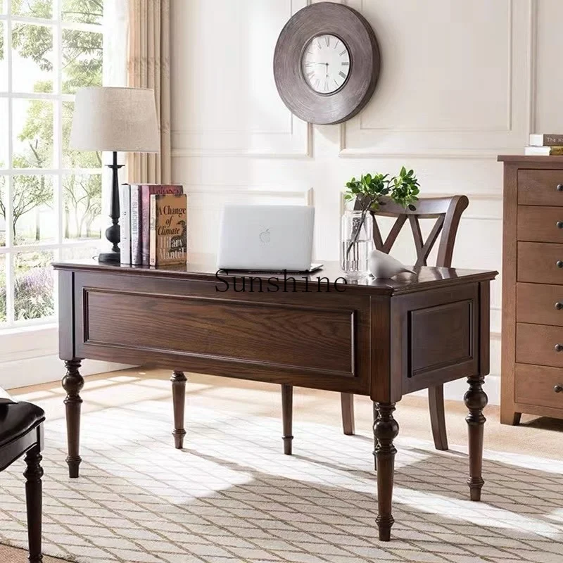 American solid wood desk household simple retro calligraphy writing desk