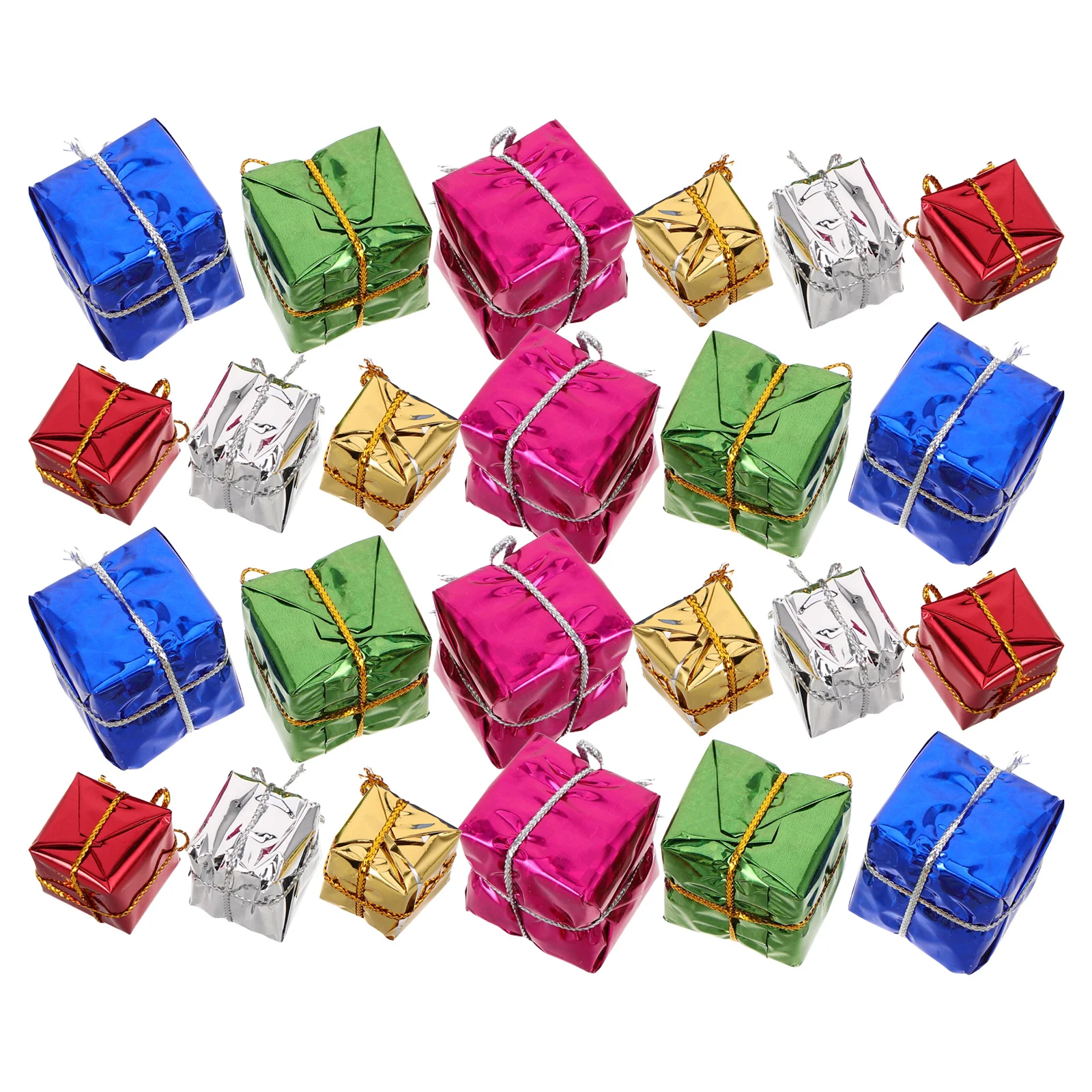 30 Stück Miniatur-Geschenkboxen, winzige Weihnachtsgeschenke aus Schaumstoff für Puppenhaus-Szenendekoration, Mini-Weihnachtsschmuck, Mini-Haus