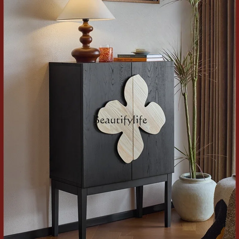

ls 42 Medieval solid wood dining side cabinet Small apartment against the wall Sofa side storage cabinet