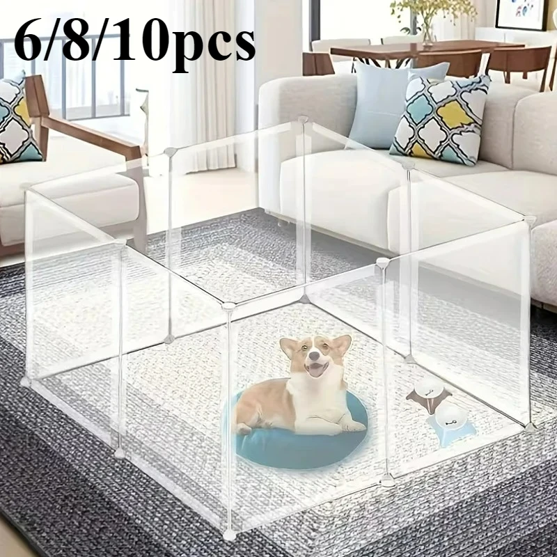 

Foldable Dog Cage Yard Fence,Small Pet Playpen DIY Freely Combined with Assembled, for Dog Cat Kitten Rabbit Guinea Pig Bunny