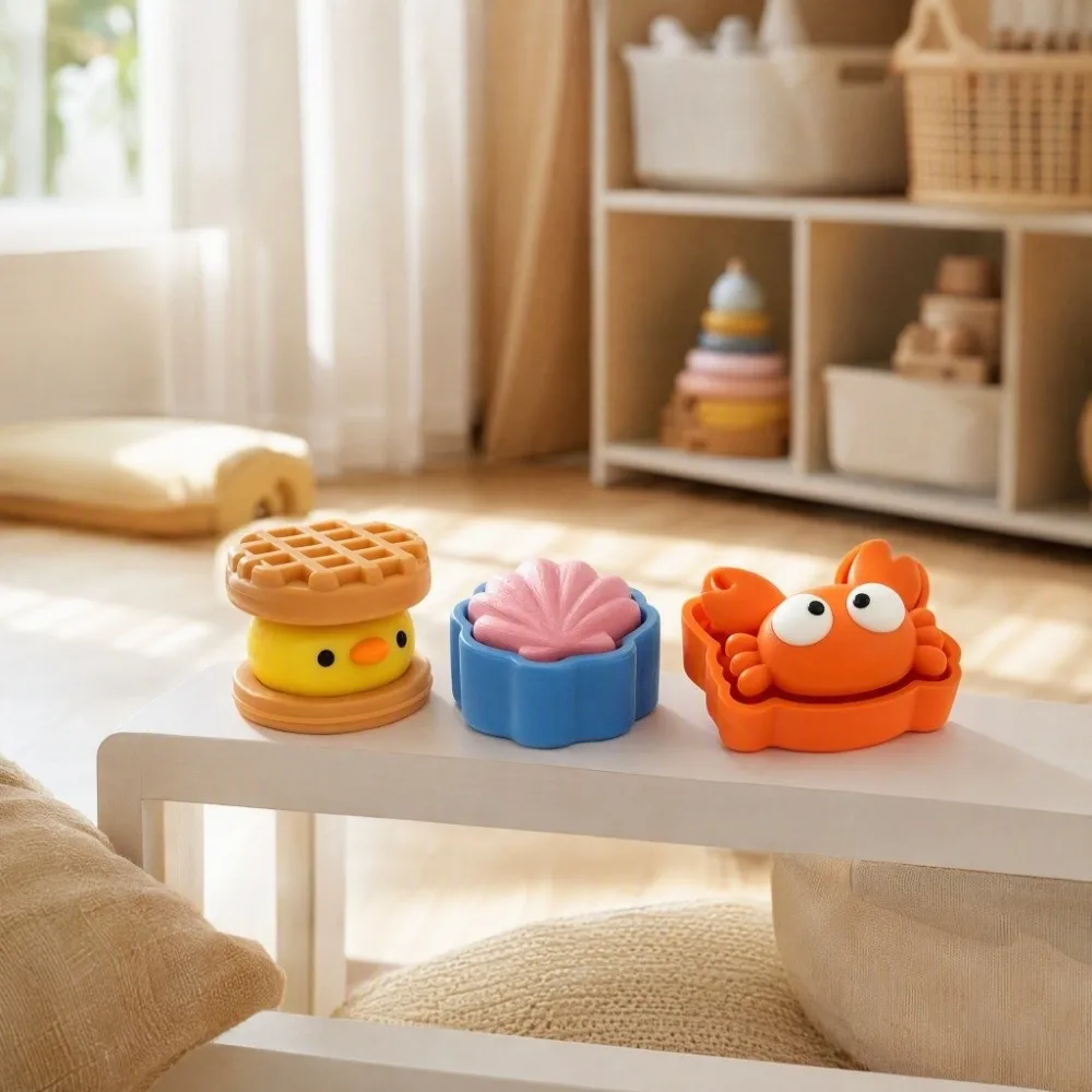 Funny Food Shape Toast Keyboard Clicker Squeeze 3D Printed Finger Clicker Ornaments Finger Press Cartoon