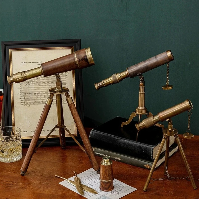Vintage Nautical Monocular Telescope Portable Decor Gift Ornament