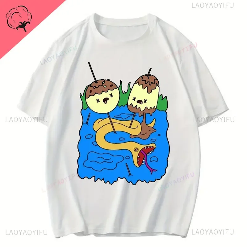 T-shirt in cotone Adventure Time T-shirt con stampa di cartoni animati divertenti per uomo e donna Abbigliamento casual T-shirt da uomo grafiche