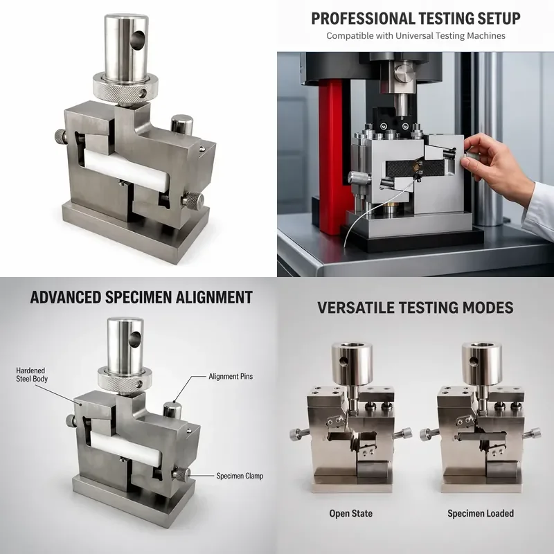 for ASTM D5379 Hardened Steel V Notched Shear Clamp for Iosipescu Composite Testing Equipment