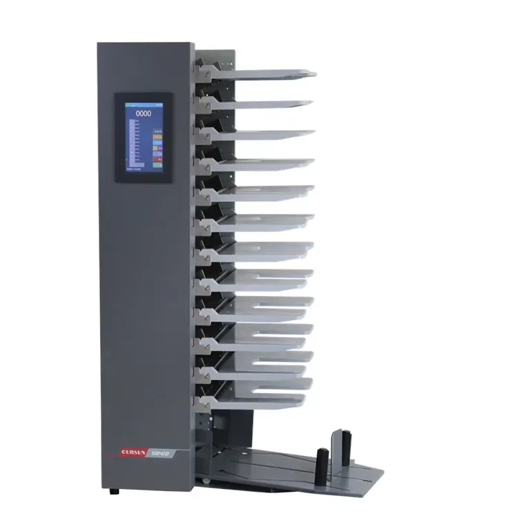 High Precision Sheet Brochure Book Paper Collator Paper Collator Machine 10 Stations With Stitching Ttrimming