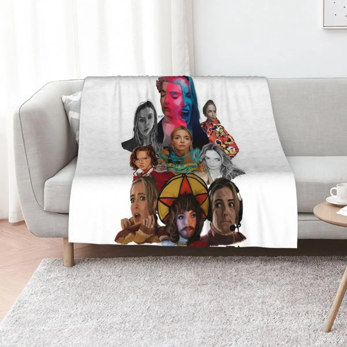 Jodie Comer collage Throw Blanket Bed Fashionable Cute Plaid Sofa Quilt Furrys for winter Decorative Sofas Blankets