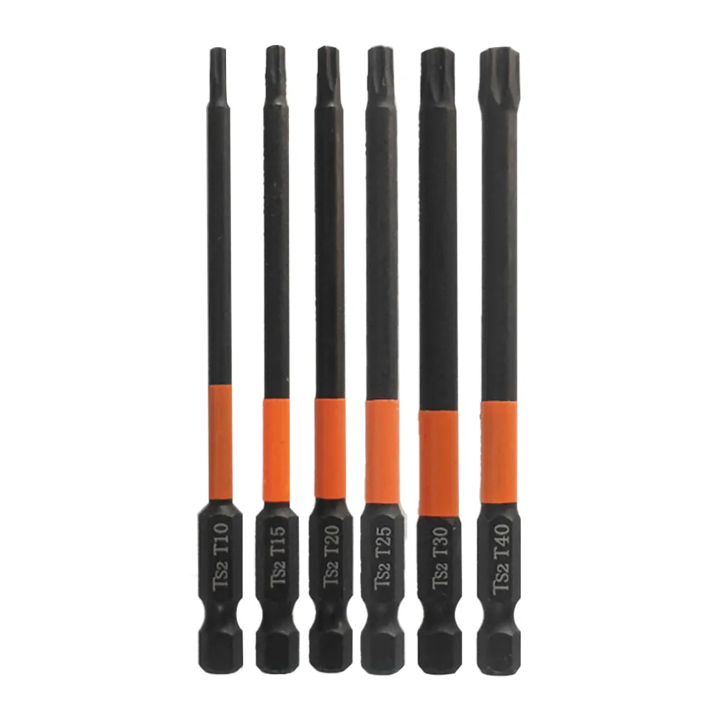 

T10-T40 Screwdriver Bit Hex Head Drill Bit Air Drills Alloy Steel High Hardness Magnetic Bits Manual Screwdrivers