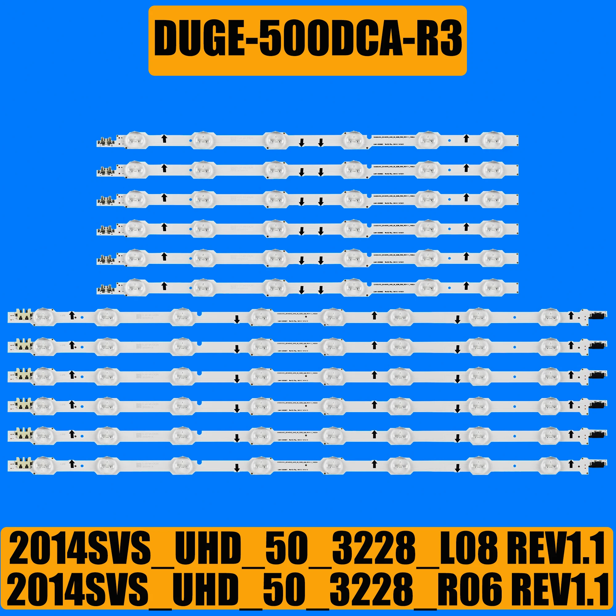 LED backlight strip for DUGE-500DCA-R3 DUGE-500DCB-R3 UE50HU7000S UE50HU6900U UN50HU6950F UE50HU7000 BN96-32178A BN96-32179A
