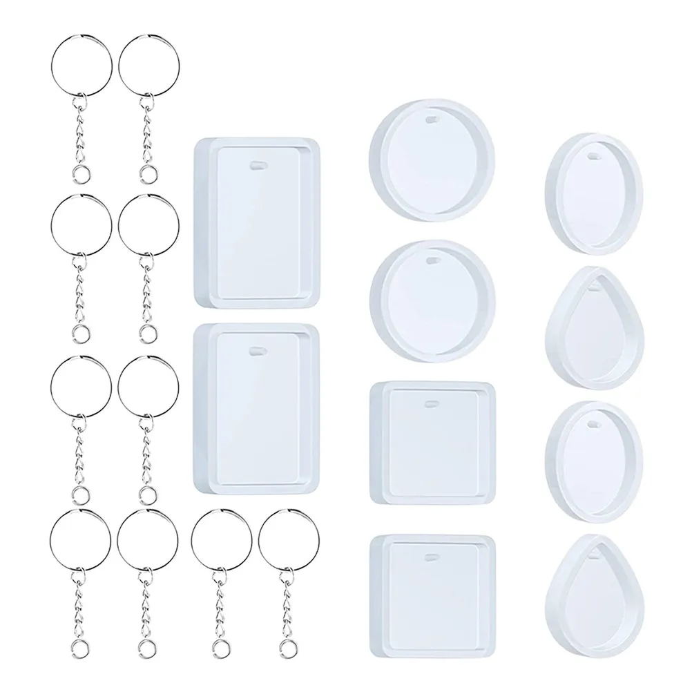 

1Set Silicone Pendant Mold for DIY Keychain Craft Making Epoxy Jewelry Beautiful Gift Idea with Space for Crystals Stones