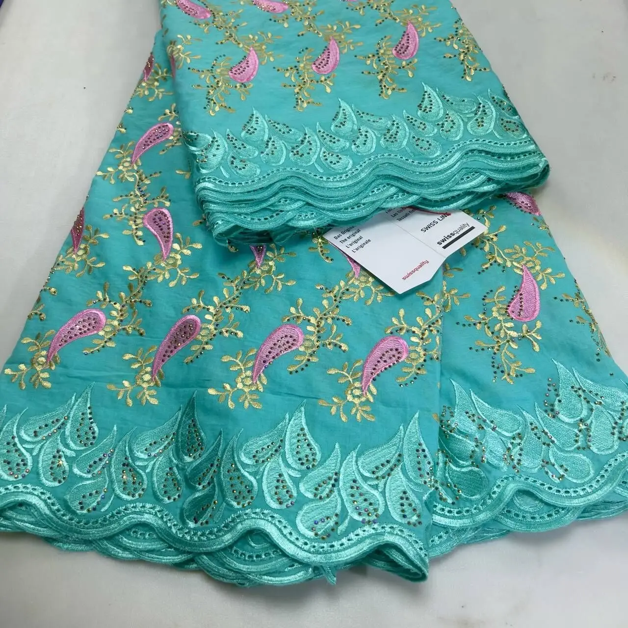 

2023 Switzerland New Flower Design Swiss Voile Lace Embriodery Brode 100% Cotton Popular in France For African Women Cloth Sew