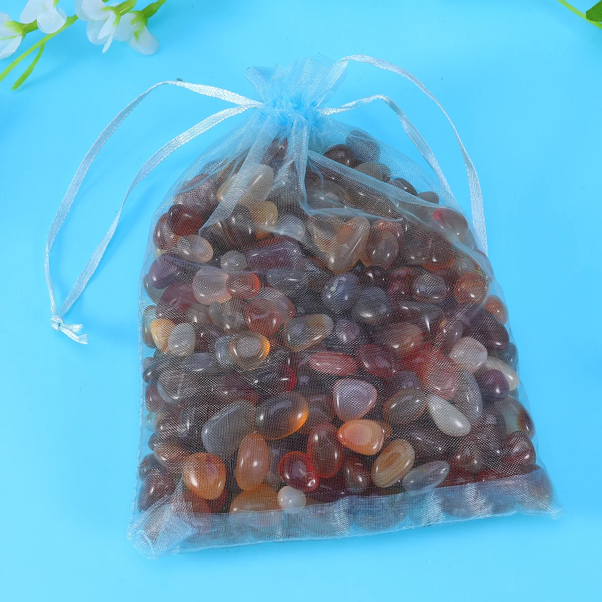 

Natural Agate Pebbles 500g 0.5-1cm Aquarium Fish Tank Decoration Durable Polished Home Garden Succulent Decor Natural Agate