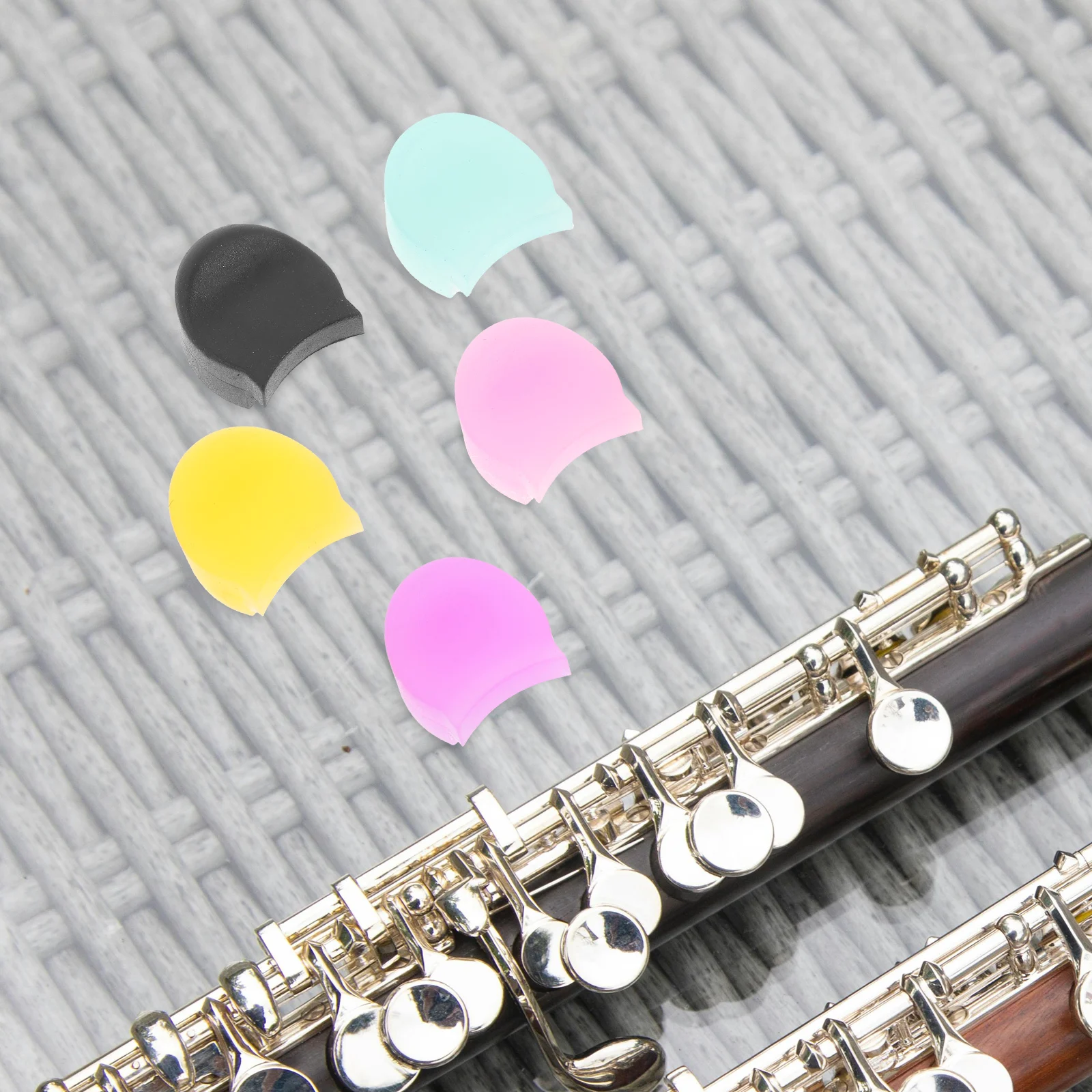 

5 Pcs Clarinet Thumb Rest Cushion Silicone Finger Support Pad Accessories for Oboe Musical Instrument Vibrant Anti Slip