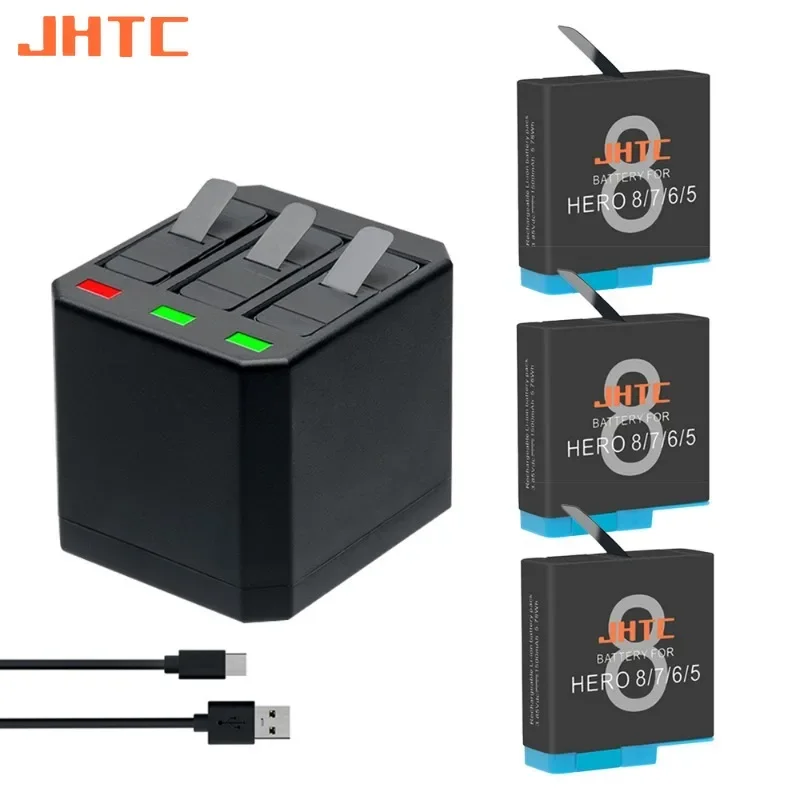 

JHTC 1500mah For Gopro Hero 8 Hero7 Gopro Hero6 5 Black Batteries Charger Camera Battery Accessories