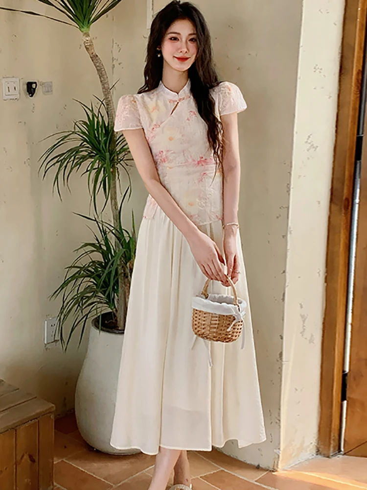 2025年韓国ヴィンテージボディコンラグジュアリーロングドレスサマープリントパッチワークフェイクツーピースドレス女性エレガントシックフェスティバルプロムドレス