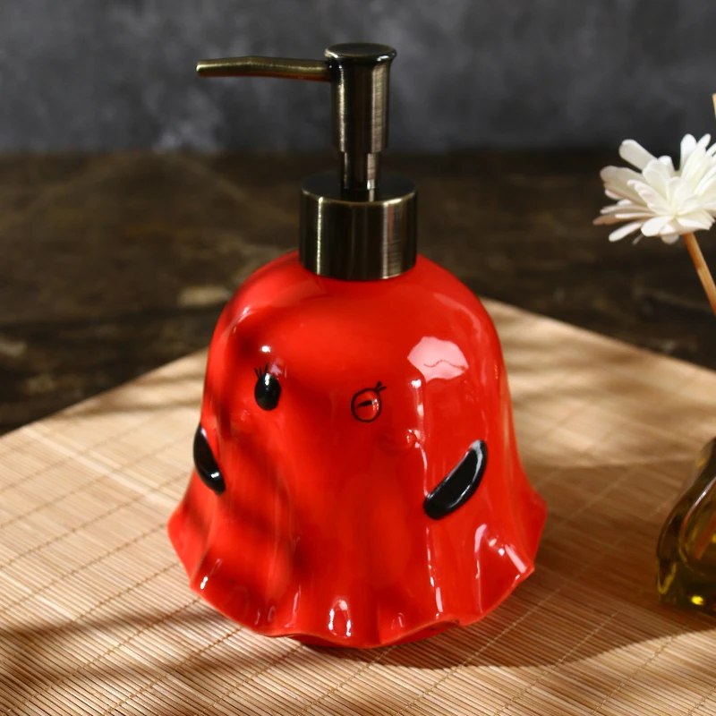 Cute Little Ghost Ceramic Emulsion Hand Sanitizer Is Bottled Separately. Hotel Bathroom Cosmetic Shower Gel Replacement Bottle