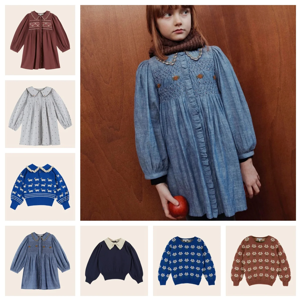 

Autumn Winter Kids Clothing Em Knitted Sweater Corduroy Flower Jumpsuit High Quality Girls Dress Toddler Kids Fashion