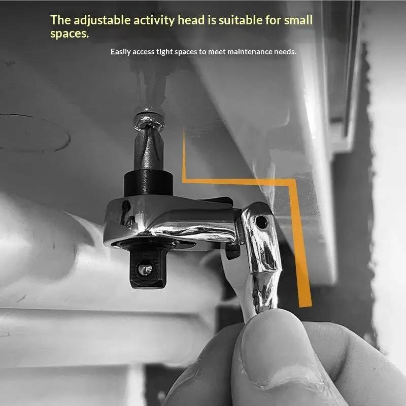 【AB1】Reversible Head 2 In 1 Ratchet Wrench Chrome Steel Anti Corrosion Ergonomic Grip for Car Maintenance Home Furniture Repair