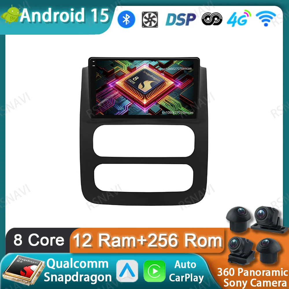

Car Radio Android 15 For Dodge RAM 1500 2500 3500 2002 - 2005 Qualcomm 4G LTE Head Unit GPS Stereo Multimedia 5G WIFI QLED BT