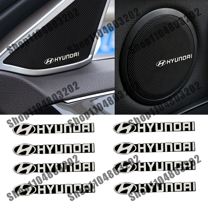 سيارة مكبر صوت ستيريو شعار ثلاثية الأبعاد ملصق معدني لشركة هيونداي سانتا في سوناتا سولاريس أزيرا كريتا I30 Ix25 توكسون IX35 اكسسوارات #1