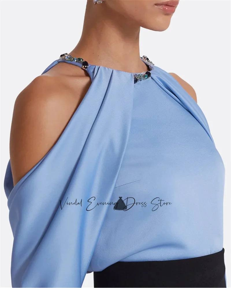 Vindal Embellished O-คอลูกปัดคอยาวแขนยาวทูโทนชุดนางเงือก 2 ชิ้น 2025 Saudi ชุดราตรีอย่างเป็นทางการ