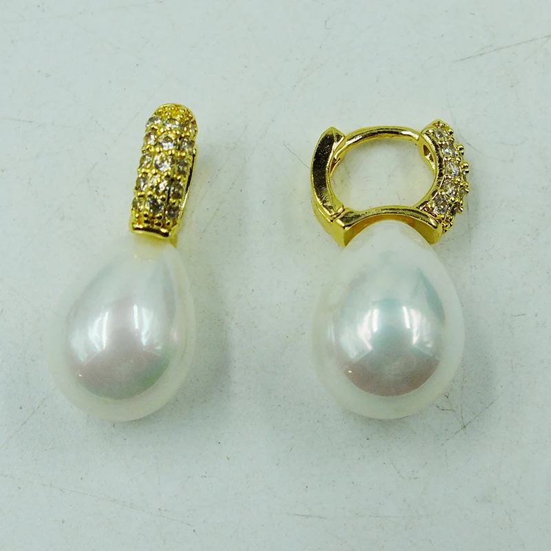 perfect 12x16mm Black, white, champagne, many colors, you can choose, Sea Shell Pearl Earring AAA, the best gift for girls