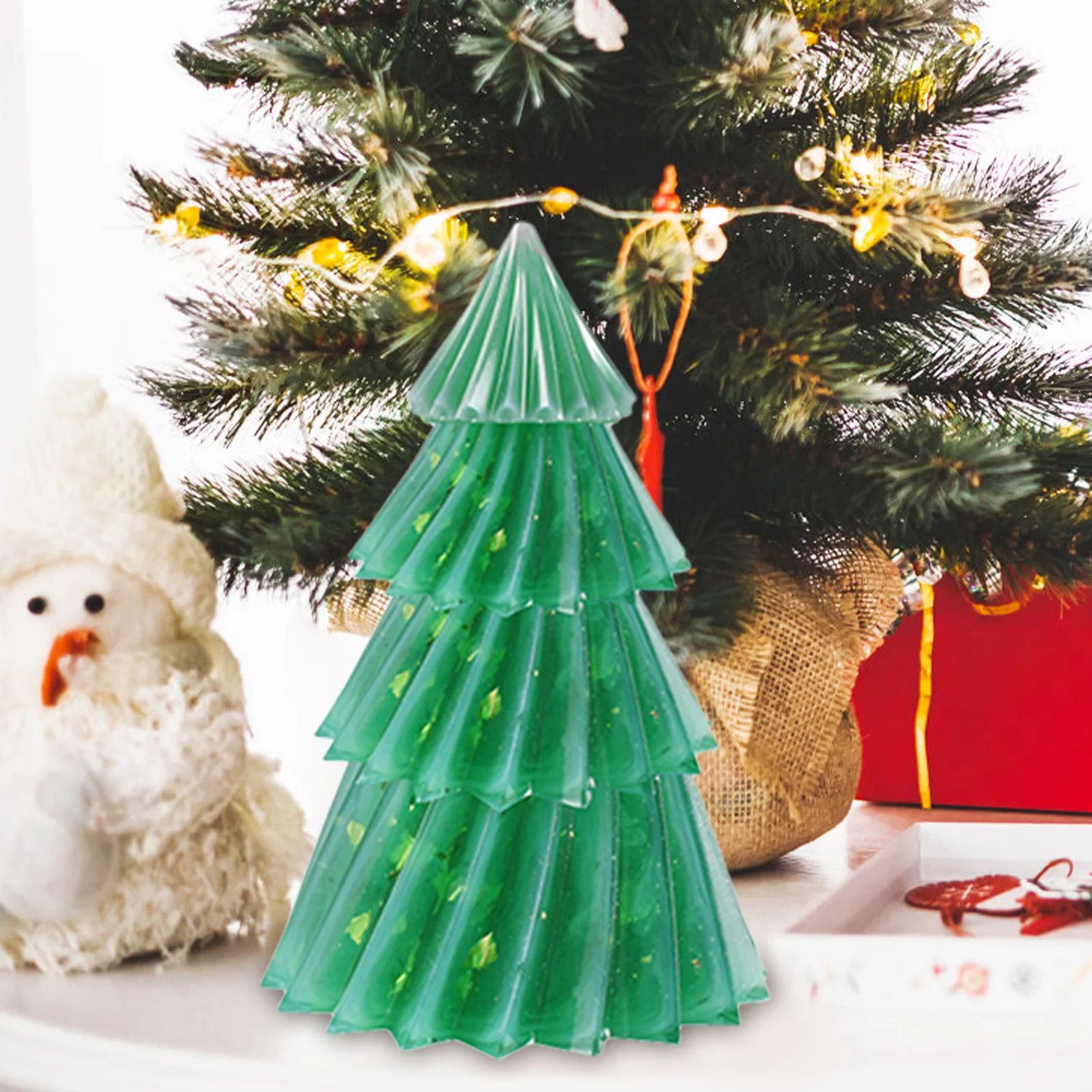 

Silicone Mold Christmas Tree Shape Flexible DIY Mold for Scented Soap Making Xmas Tree Decoration