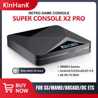 KINHANK Retro Video Game Console Super Console X2 Pro with 90000 Video Games for PS1/DC/MAME/SS with Gamepad Kid Gift Game Box