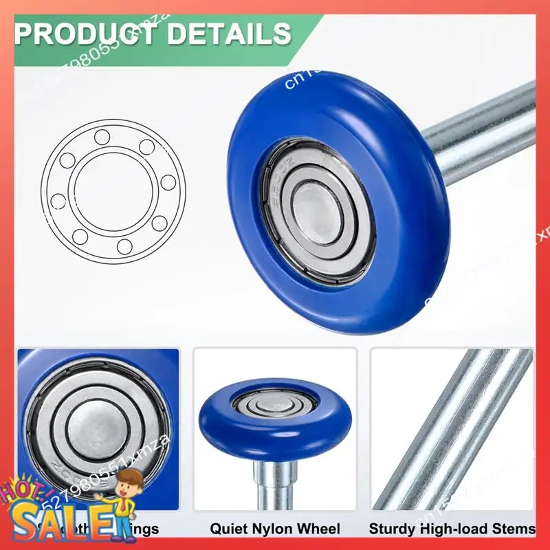 ABCL 6Pcs Nylon Garage Door Rollers, 1.8In/46Mm Quiet Garage Door Wheels, High Load 6200Zz 8 Balls Sealed Precision Bearing