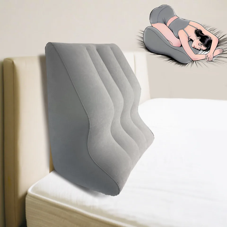 Press Inflatable Travel Bolster Soft Cushion Position Wedge Pillow Bed Sleeping Prone Auxiliary Pad Bedroom Lie-on Deck Chair