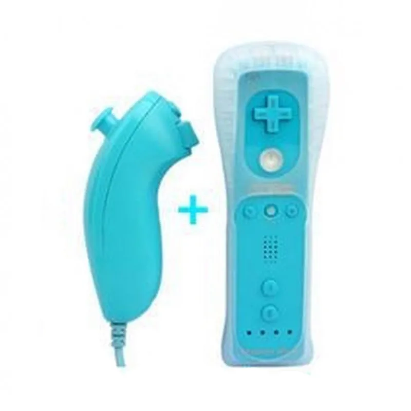 Pack Wiimote Wiimotionplus Built In + Nunchuck   *COMPATIBLE* Blue  [Wiimote + Nunchuck]