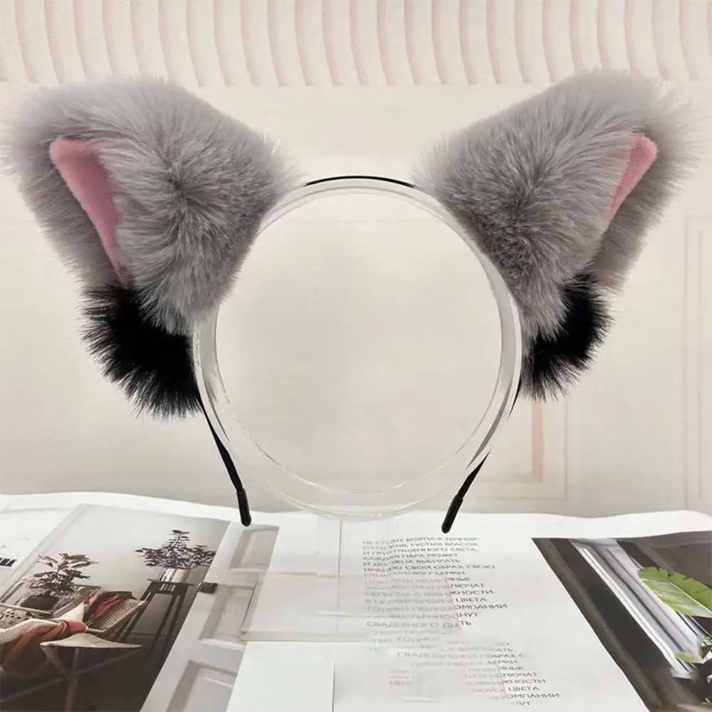 Lovely Lolita Fox Cat Ear Plush Hair Hoops para mulheres, Cosplay Fluffy Hairband, Headband para menina, Masquerade Party, acessórios para cabelo